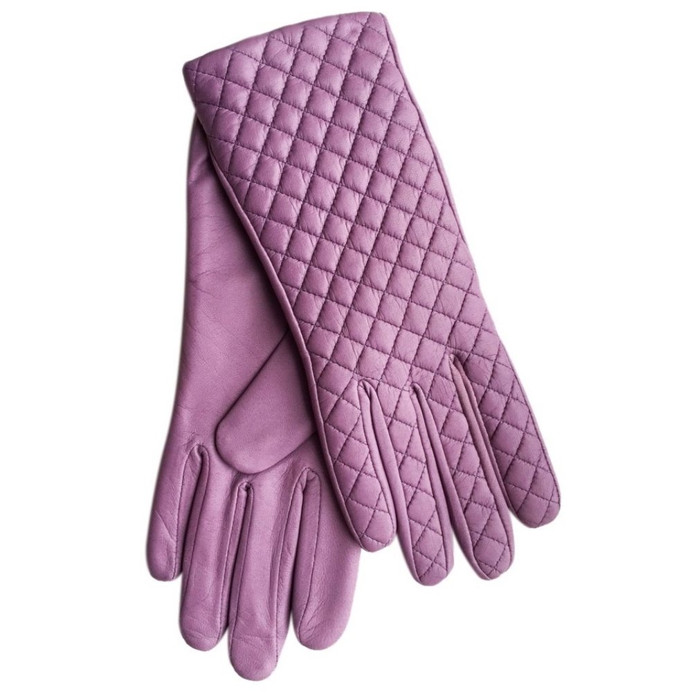 Hilts-Willard Quilted Leather Gloves, Lavender